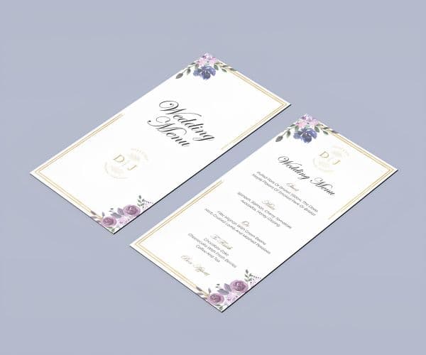 Wedding Menu Cards