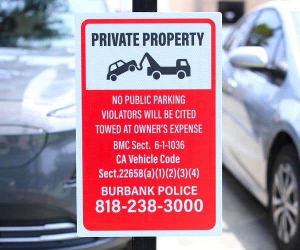 Reflective Parking Sign