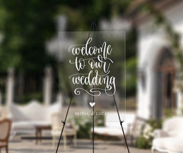 acrylic wedding welcome sign